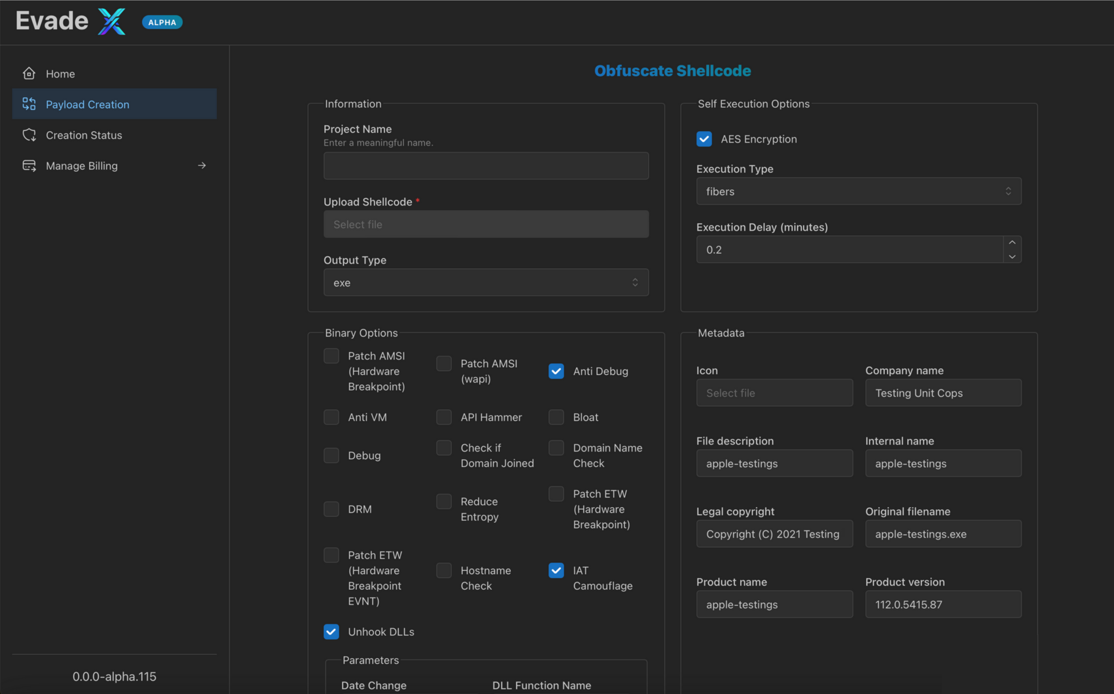 EvadeX Dashboard